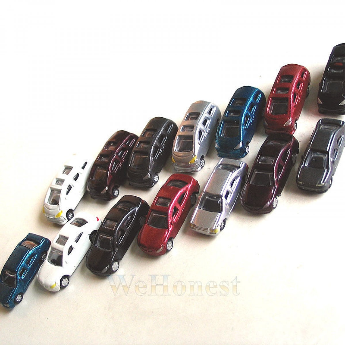 50 pcs Z Scale 1:220 painted Model Cars Z gauge